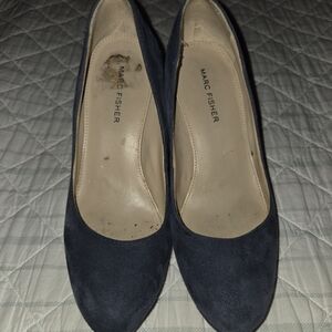 Marc Fisher Women's Dark Blue Suede Heels